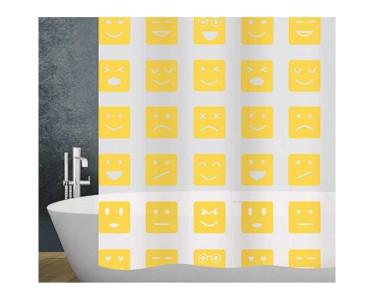 Diaqua® Tenda da doccia Peva Moods plastica Giallo Bianco 180 x 200 cm