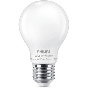 Lampadina LED Smart Philips, 7W, E27, forma standard, opaca, Tunable White.