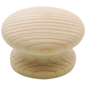 Pomello per mobili in legno, abete grezzo, Ø 44mm, ideale per personalizzare i mobili.