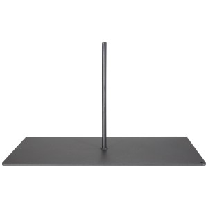 Nouvel pied de parasol en acier anthracite, base rectangulaire avec tige.