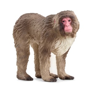 Figurine Schleich du macaque japonais, détaillée et peinte à la main.