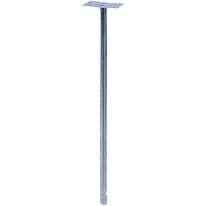 Support de poteau en acier galvanisé, longueur 114 cm, pour boîtes aux lettres à bétonner.