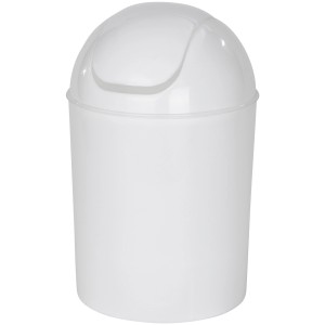Cestino basculante Wenko Economic bianco in plastica, ideale come cestino per cosmetici.