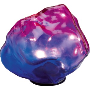 Pierre décorative solaire cristal bleu-rose avec éclairage LED pour jardin et balcon.
