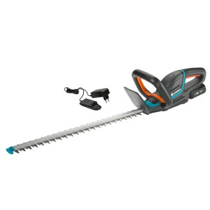 Taille-haie sans fil Gardena ComfortCut 60/18V avec batterie et chargeur.