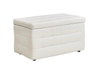 Beliani Aufbewahrungshocker Michigan Kunstleder Weiss