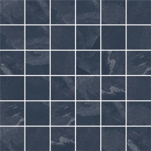 Mosaïque anthracite Sondrio Nero, grès cérame, aspect pierre mat, 30x30 cm.