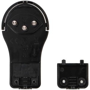 Fiche plate coudée noire, reconnectable type 12 avec aide à l'extraction pour les espaces restreints.