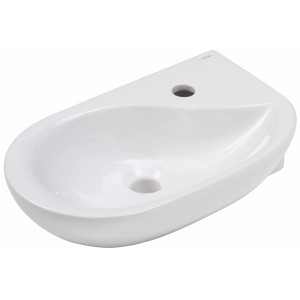 Lavabo Dropino blanc, 50x30cm, pour petites salles de bains et toilettes invités.