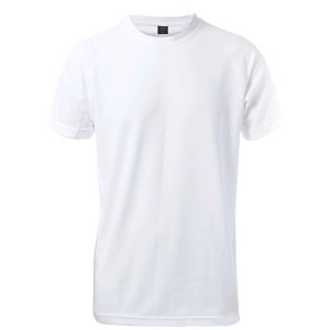 T-shirt blanc Fruit of the Loom à col rond, vêtement de travail.