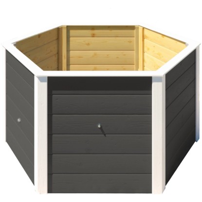 Weka Elementhochbeet 669 / 6-Eck Anthrazit (HxBxT) 68,5 x 143 x 120 cm