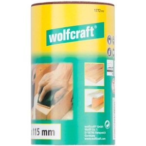 Rotolo di carta vetrata Wolfcraft, larghezza 115mm, lunghezza 5m, grana 80, per legno e metallo.