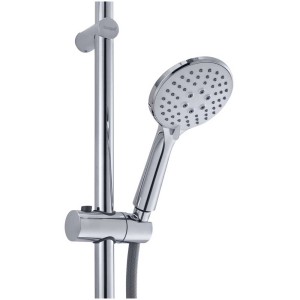 Système de douche chromé Diaqua Naiad Turn avec douchette et barre, hauteur 120 cm.
