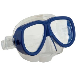 Masque de plongée bleu Happy People pour enfants avec lentille en polycarbonate.
