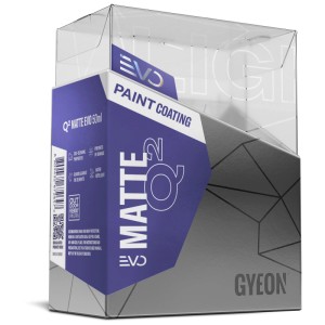 Gyeon Q² Matte EVO 50ml Mattlack-Versiegelung für Autopflege, im transparenten Karton.