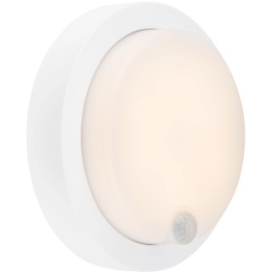 Applique murale extérieure à batterie Brilo Pula blanche 4W avec détecteur de mouvement.