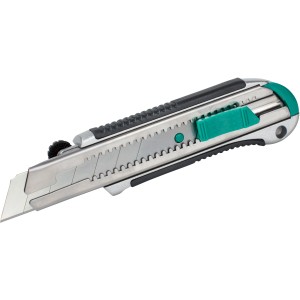 wolfcraft Profi cutter a lama spezzabile 25 mm, corpo in metallo con dettagli verdi e lama spezzabile.