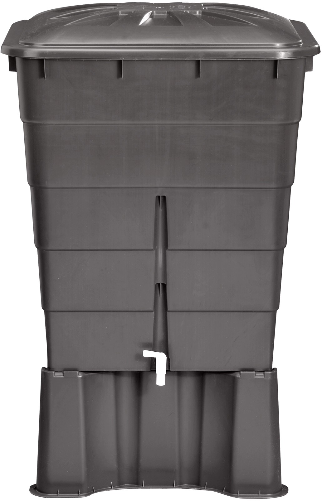 Garantia Regentonne eckig Graphit 300 l mit Deckel und Auslaufhahn