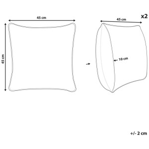Beliani Cuscini giardino Torretta in poliestere bianco crema 45 x 45 cm / set 2