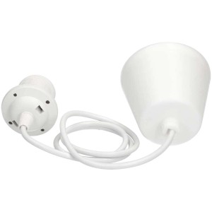 Suspension pour lampe E27 blanche avec câble de 0,7 m pour installation de lampe.