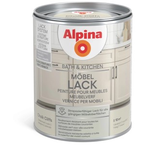 Alpina Möbellack Bath & Kitchen Chalk Cliffs, Dose. Wasserbasierter Lack für Möbel und Türen.