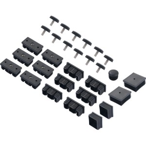 Jeu d'embouts de pieds pour groupe de repas Invermay, 16 pièces, plastique, protection de sol.