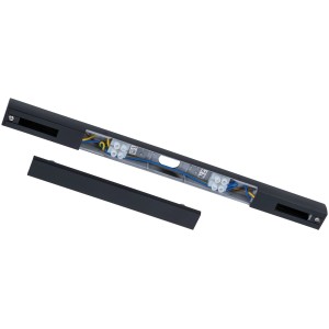 Système de base Paulmann Urail, 2,3 m, noir mat, système de rail avec couvercle ouvert.