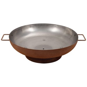 Brasero Nouvel Elegante, acier, rouge rouille, Ø 55cm, avec poignées pour jardin et terrasse.
