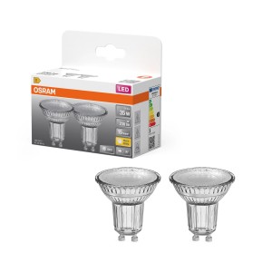 Confezione da 2 lampadine LED Osram GU10, riflettore PAR16, bianco caldo, 2,4W.