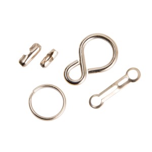Conacord Kugelketten Zubehör Set, Messing verchromt, bestehend aus Verbindungsstücken und Ring.