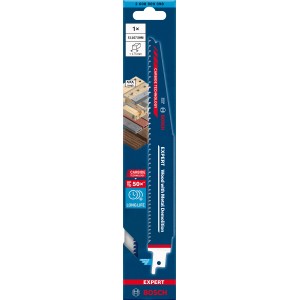 Lame de scie sabre Bosch Expert S 1167 XHM pour bois et métal, idéale pour la démolition.