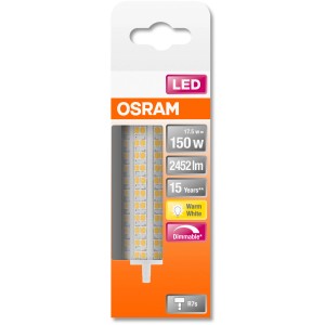 Ampoule LED Osram R7S, tubulaire, 19W, dimmable, blanc chaud. Lampe à économie d'énergie pour espaces de vie.