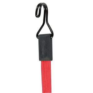Tendeur élastique rouge Master Lock Smooth (60 cm) avec crochets noirs. Idéal pour sécuriser les charges.