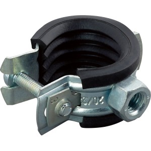 Collare di supporto insonorizzato, 20-23 mm, acciaio zincato con gomma, per fissaggio tubi, set da 10 pezzi.