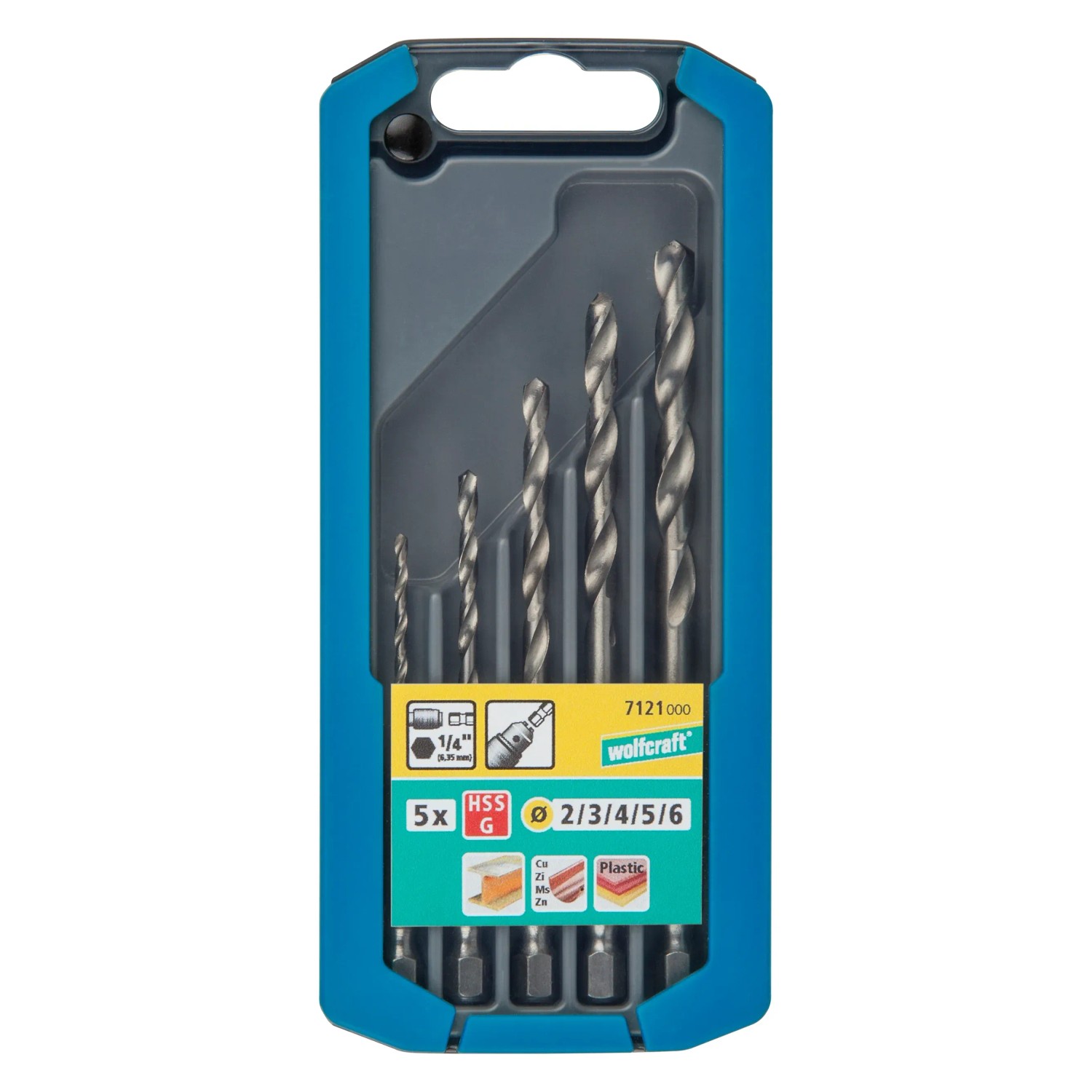 Foret à Métaux HSS Wolfcraft 7,5mm - Pour Acier, Fonte, Plastique - Laminé - Angle Pointe 118° - Norme DIN 338