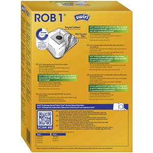 Swirl® ROB1 sacchetti per aspirapolvere, 4 pz, per stazioni robot aspirapolvere iRobot.