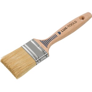 Pennello piatto LUX, larghezza 80 mm, con manico in legno e setole chiare per verniciatura.
