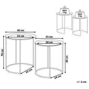 Schizzo: Tavolino Twins, set da 2, metallo nero, dimensioni: Ø 40 cm e Ø 35 cm, tavolini da caffè.