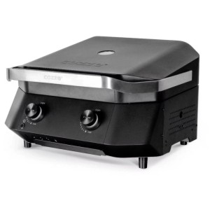 Grill a gas Cozze G-50 nero con due manopole per un controllo preciso della temperatura.