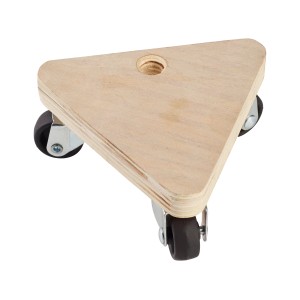 Planche de transport triangulaire avec 3 roulettes, adaptée aux charges jusqu'à 100 kg. Aide au transport de meubles et plus.