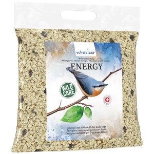 Sacco di miscela energetica per uccelli selvatici 5 kg, alimento grasso con noci e bacche.
