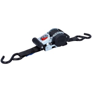 Sangle d'arrimage à cliquet Master Lock avec crochets en S, longueur 300 cm, pour charges jusqu'à 300 kg.