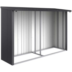 Paroi arrière Biohort pour bûcher WoodStock 300, gris foncé métallisé, protège le mur de la maison.