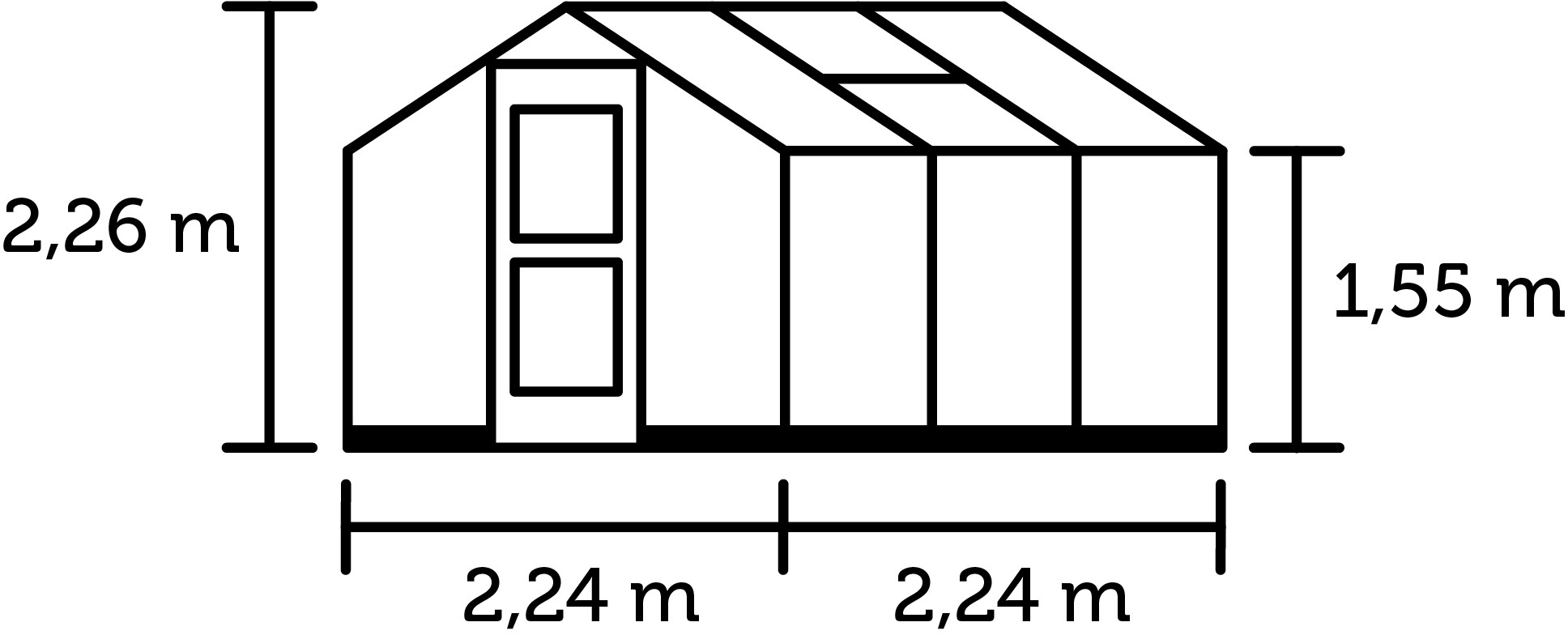 Juliana Gewächshaus Compact 5,0 m² 10 mm Stegdoppelplatten Anthrazit ...