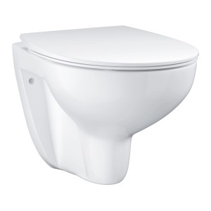 Set WC sospeso Grohe QuickFix Bau Keramik Slim bianco con funzione SoftClose.
