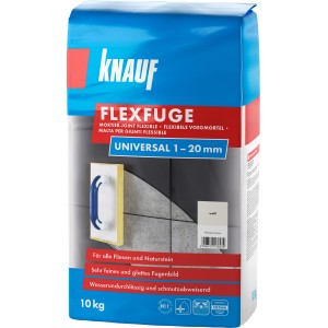 Knauf Flexfuge Universal Bianco 10kg: Sacchetto di stucco per piastrelle e pietra naturale, finitura fine.