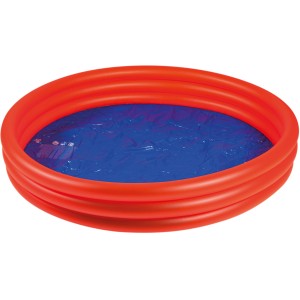 Piscina gonfiabile rossa Happy People, Ø 175 cm, con 3 anelli e fondo interno blu.