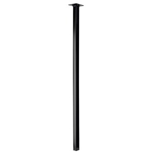 Gamba per tavolo Hettich nera, 25x25x800 mm, quadrata con piastra di montaggio.