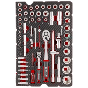 Einhell Jeu de douilles et cliquets 60 pièces dans E-Case.