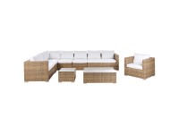Beliani Lounge-Set XXL 8-Sitzer Polyrattan Hellbraun